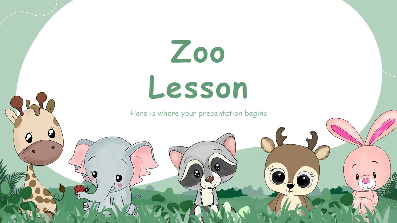 Free Animated Zoo Animal Google Slides and PowerPoint Templates