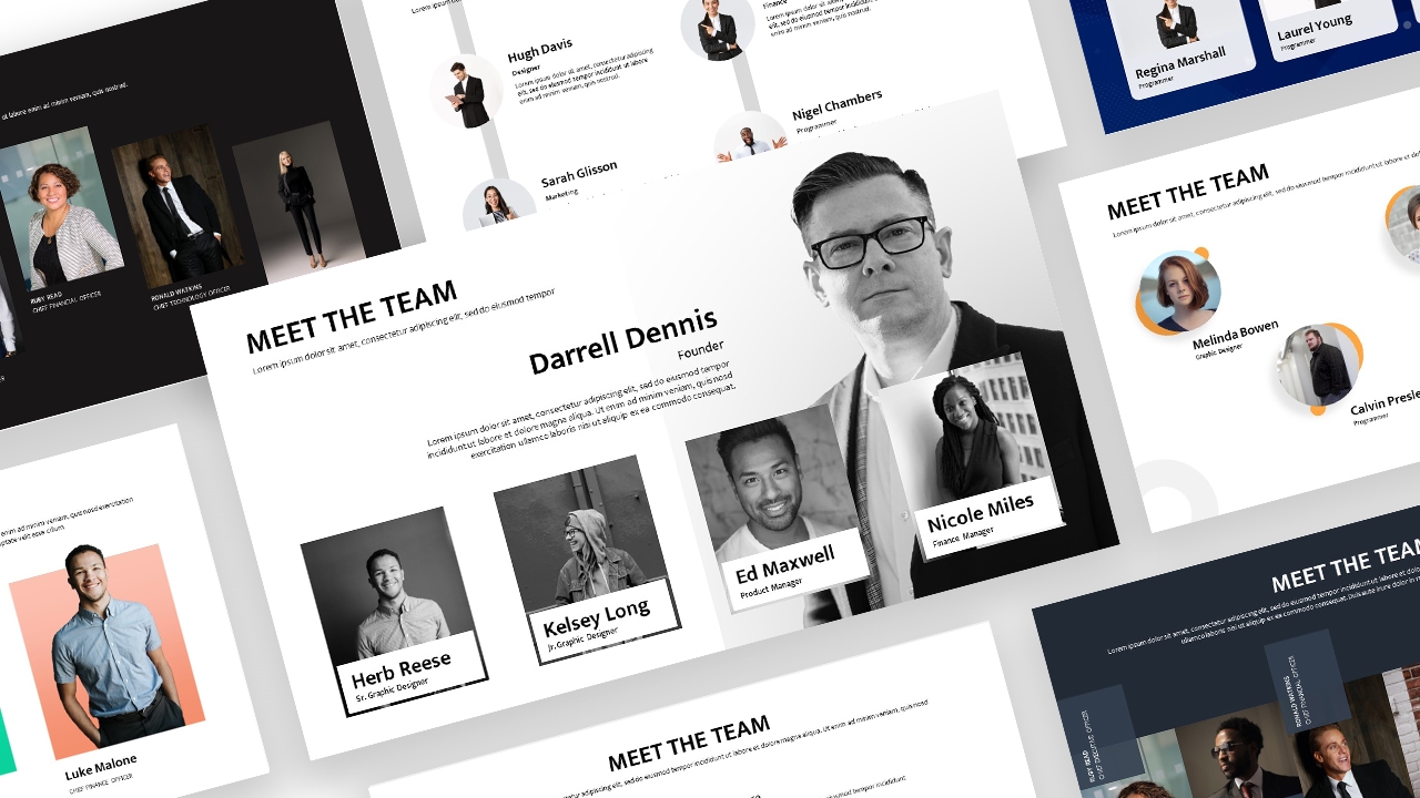 our team page design inspiration