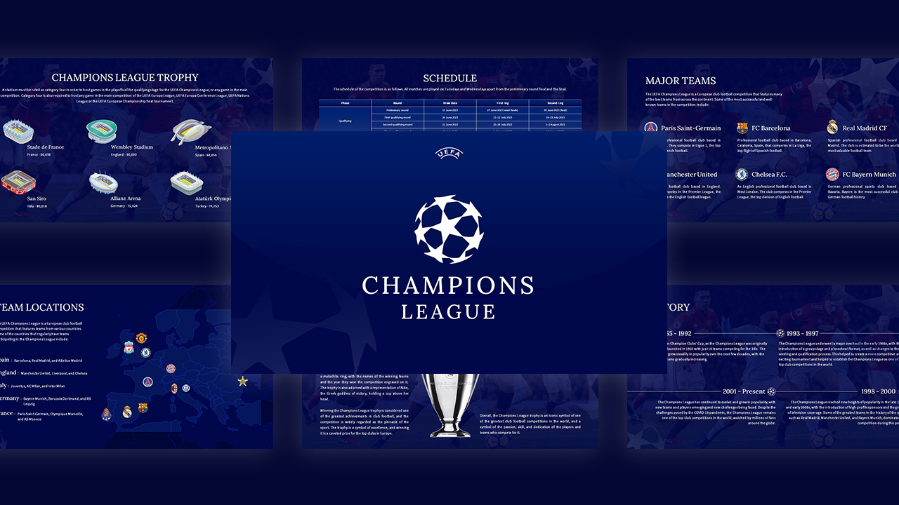 Free UEFA Champions League Template PowerPoint