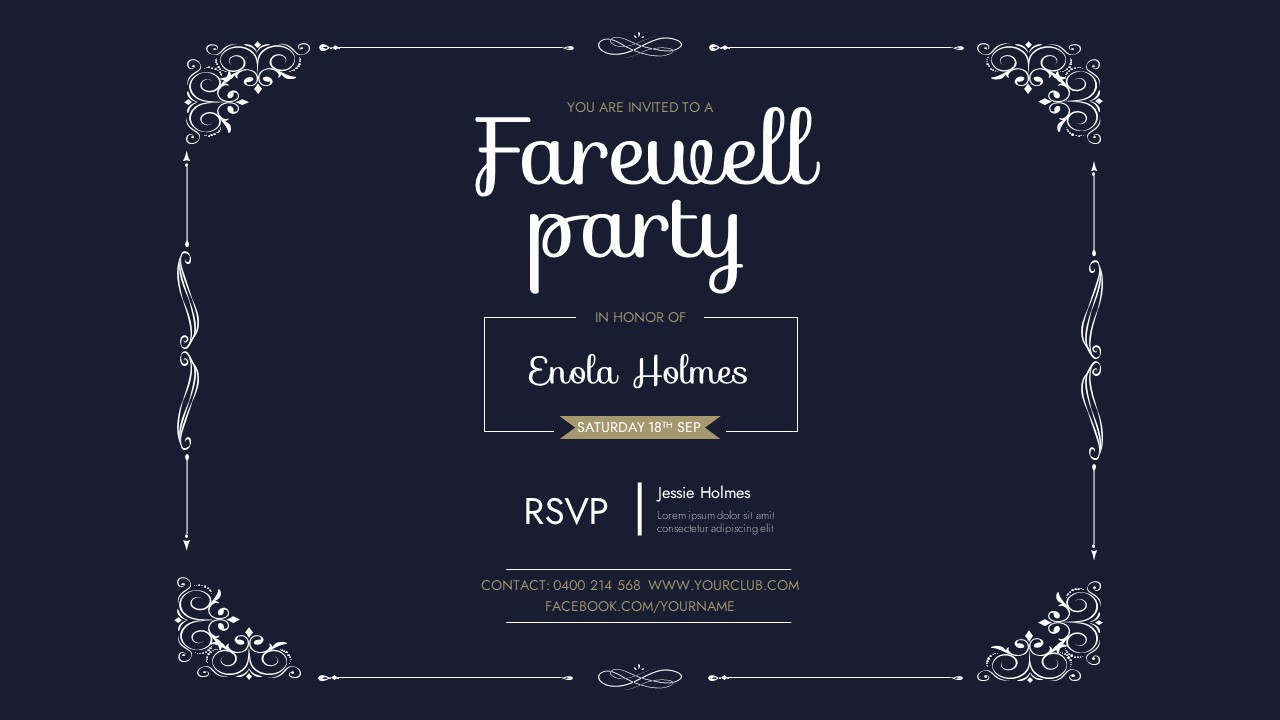 Free Google Slides Farewell Party Invitation Template PowerPoint