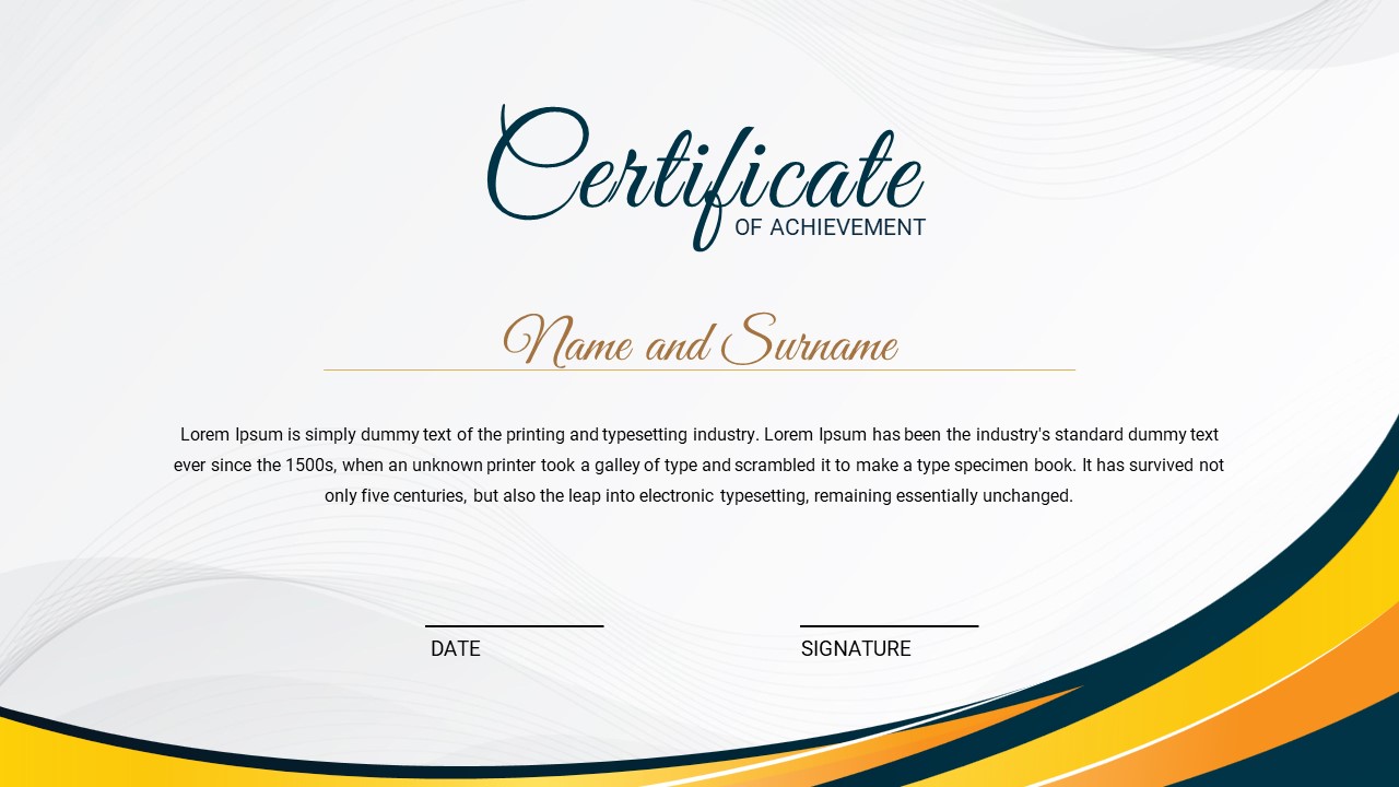 Free Printable Certificate Of Completion PowerPoint Template And Google Slides