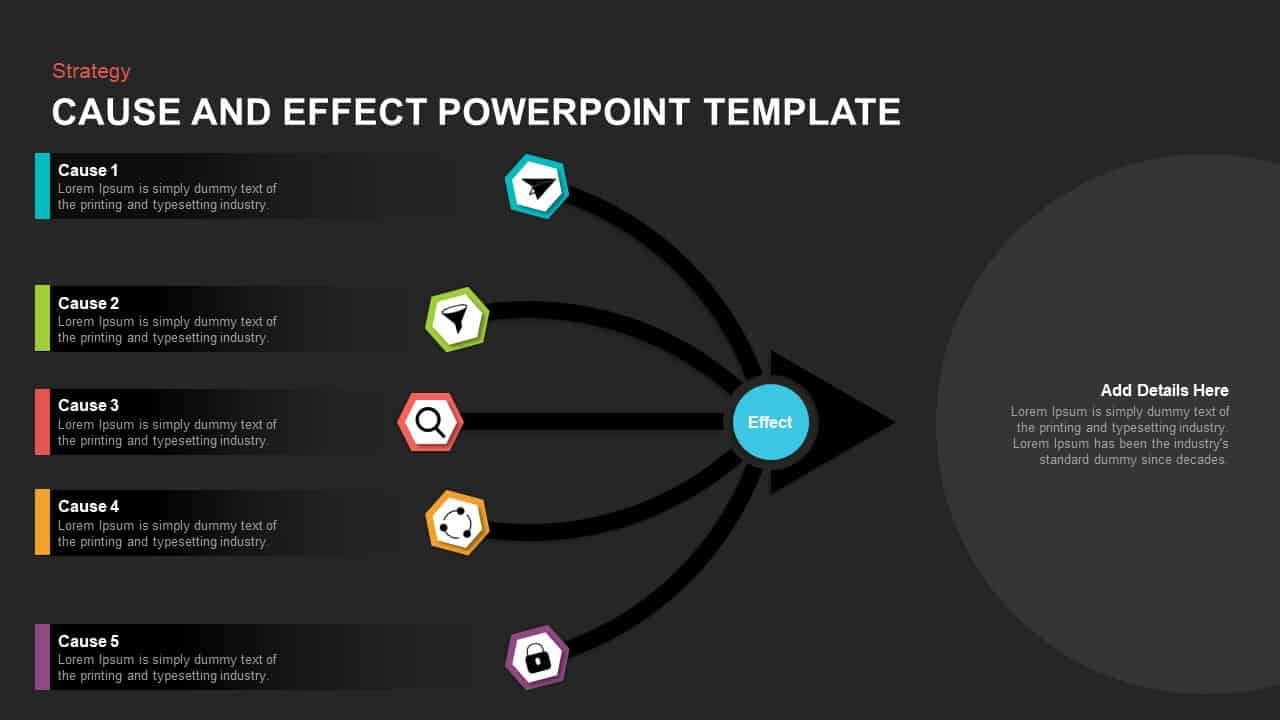 Plantilla de PowerPoint - causa y efecto