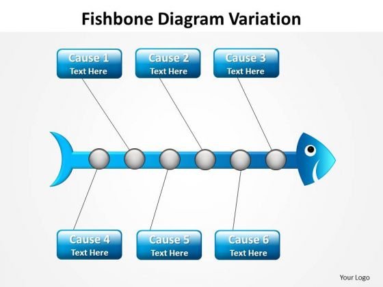 Teamwork Fishbone Diagram PPT Theme