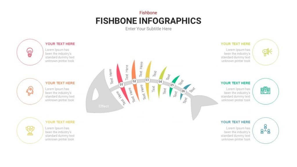 Plantilla de infografía de diagrama de espina de pescado