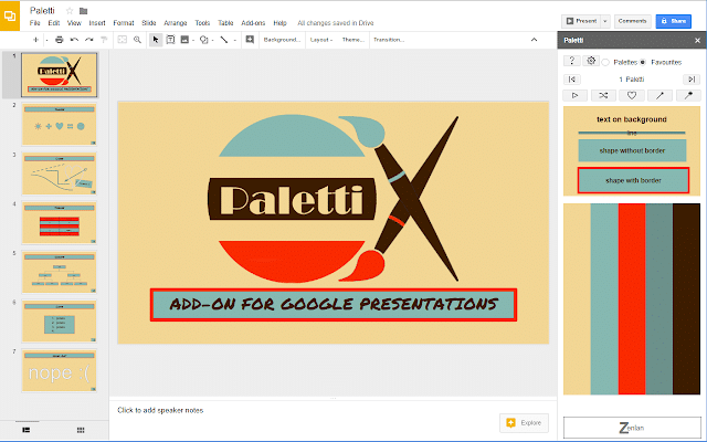 Paletti Google Add-On