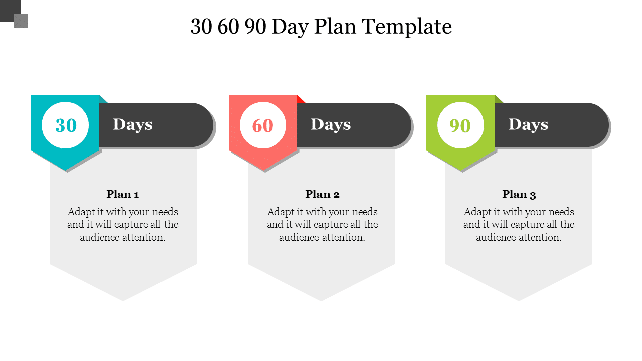 multi-color 30 60 90 plan template