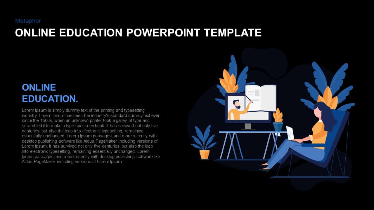 Plantilla de PowerPoint de educación en línea  