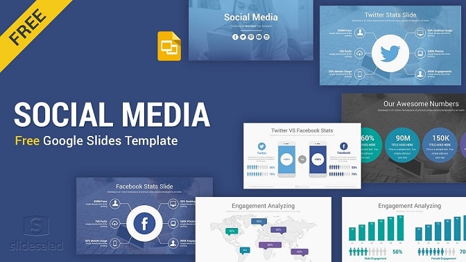 Social media free Google slides templates