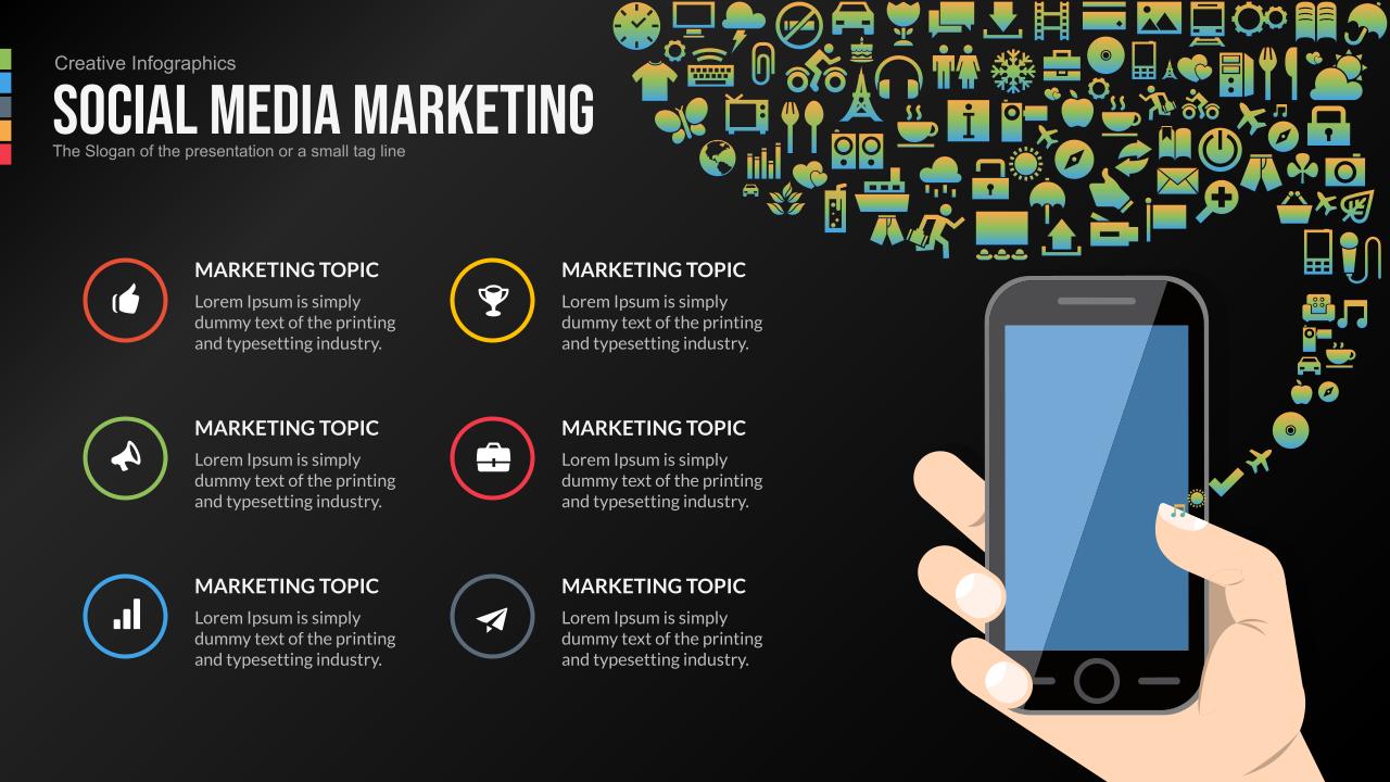 marketing en redes sociales temas de diapositivas de Google