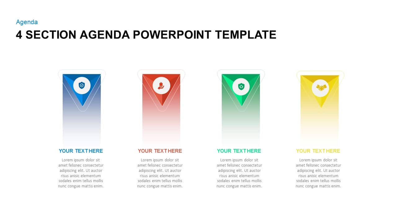 4 section free agenda PowerPoint templates