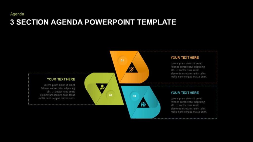 4 section free agenda PowerPoint templates