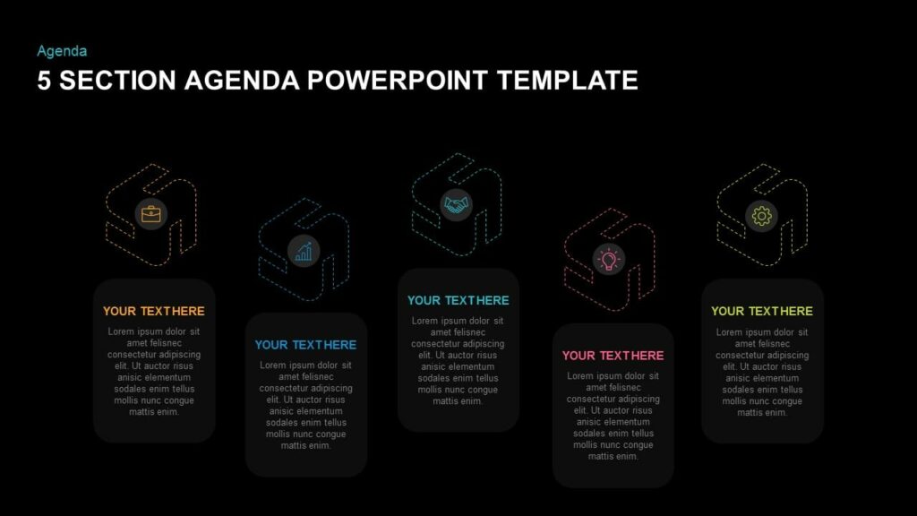4 section free agenda PowerPoint templates