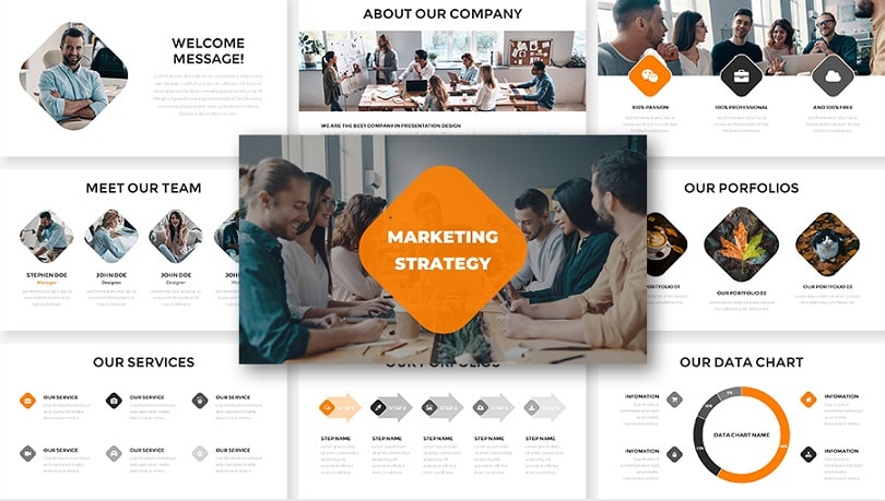 marketing strategy free Google slides templates