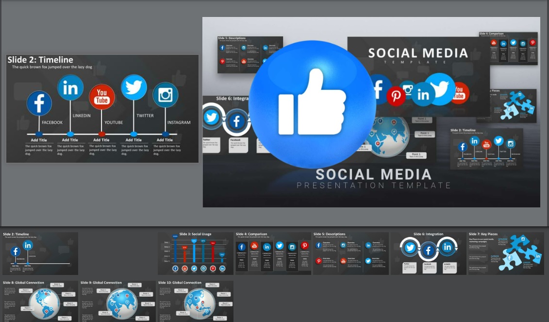 Animated Social Media Poster PPT Template 
