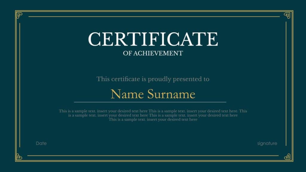 best free google slides certificate template