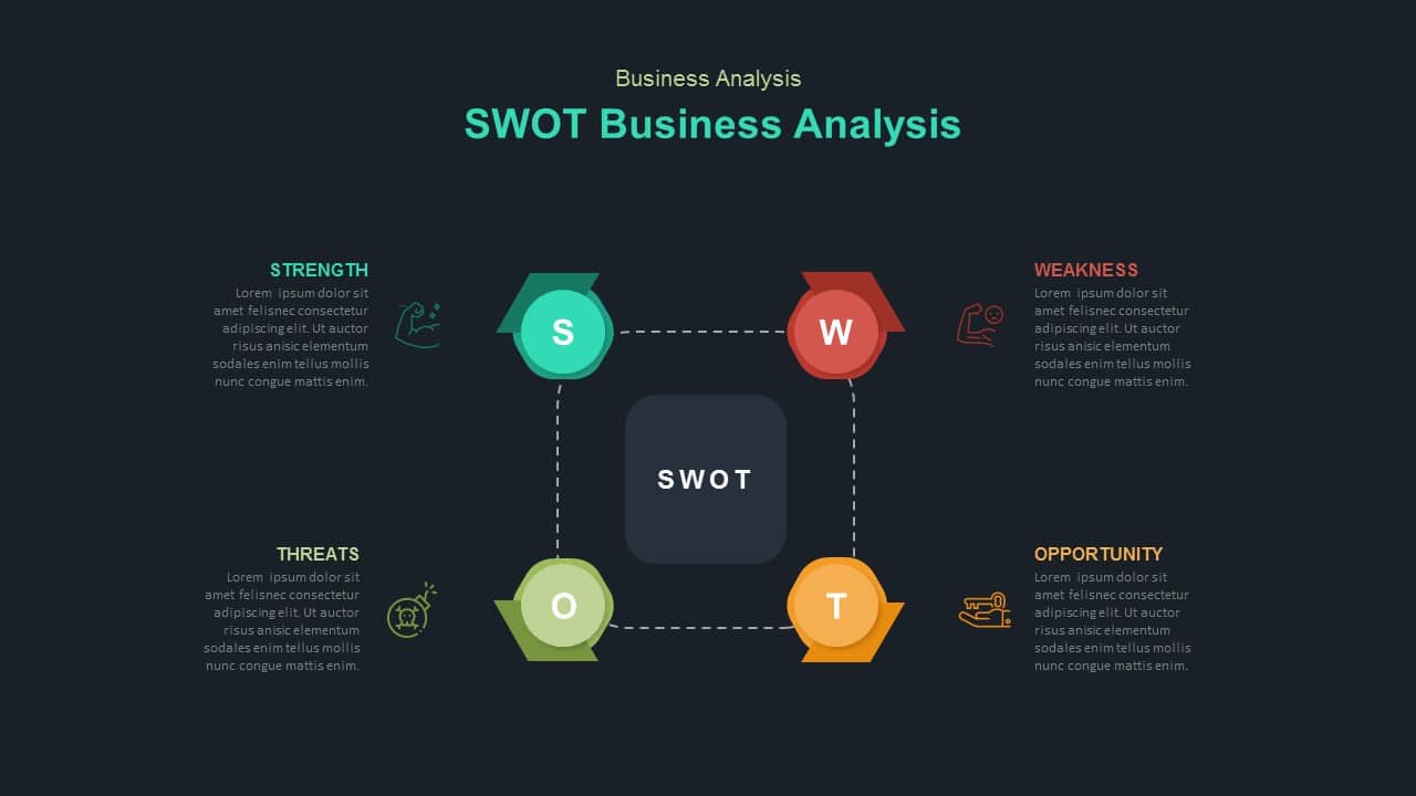 dark free business swot analysis template