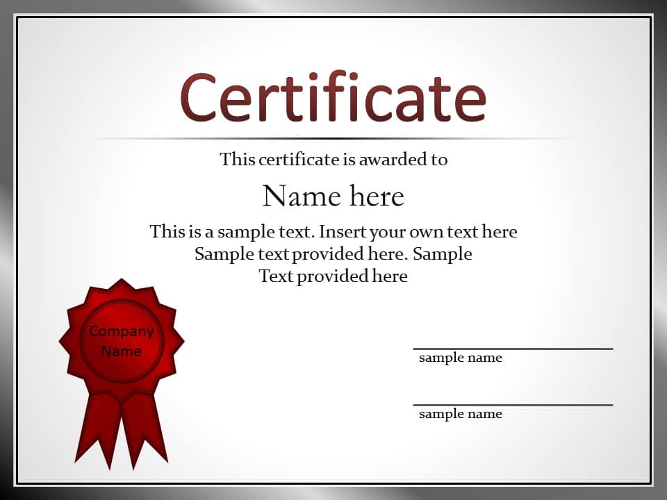 free certificate template for PowerPoint