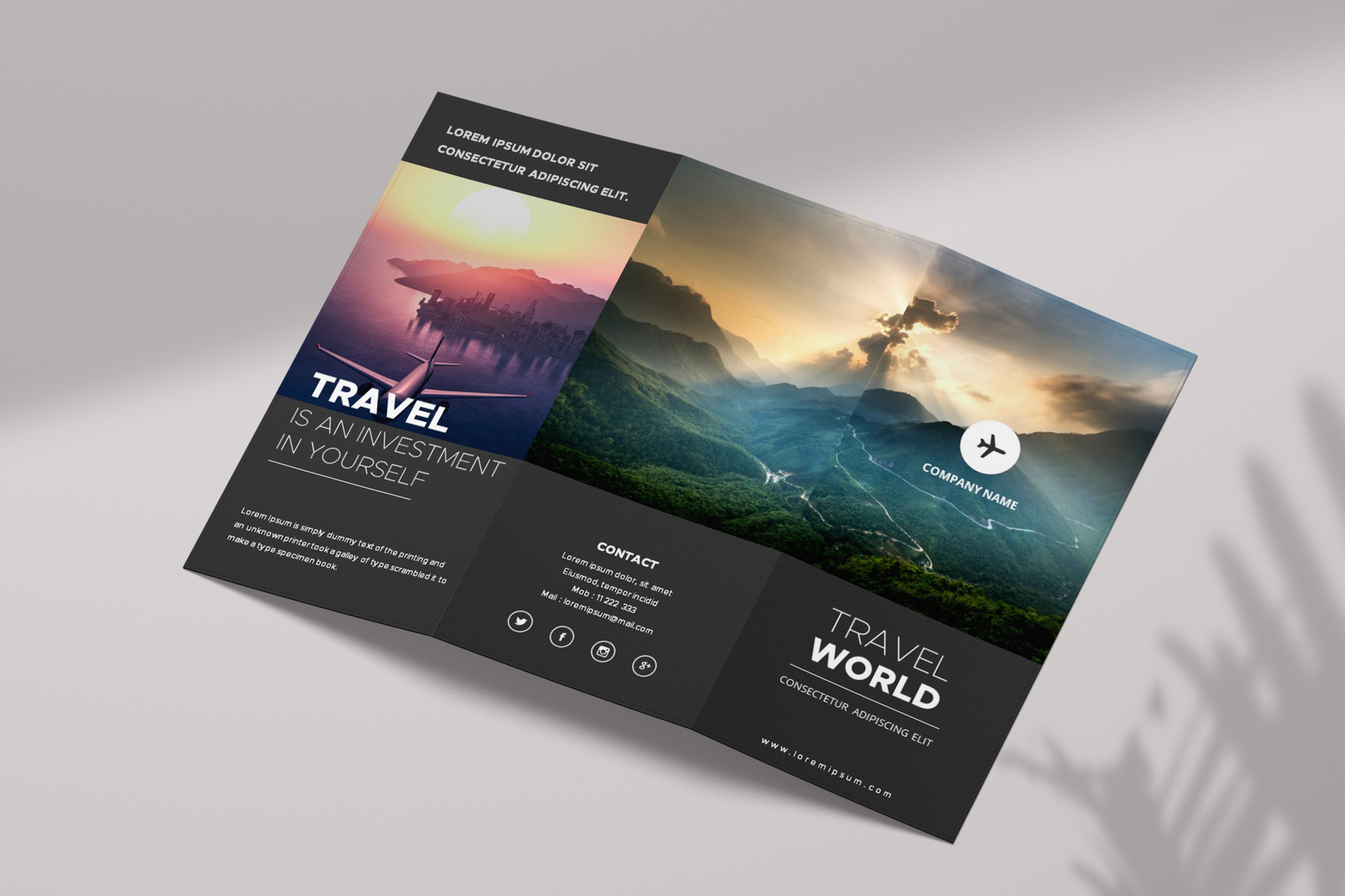 Free Travel Brochure Google Slides & PowerPoint Templates Inside Travel And Tourism Brochure Templates Free