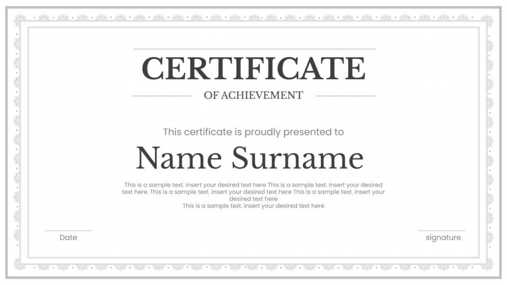 college achievement certificate