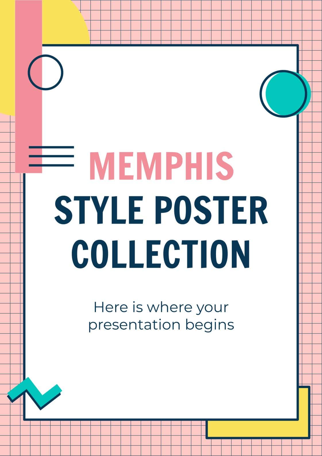 Plantilla gratuita de póster de Google Slide de estilo Memphis