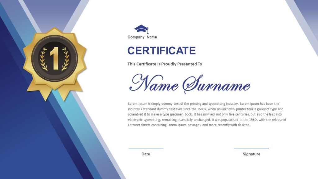 Award Certificate Template Google Slides