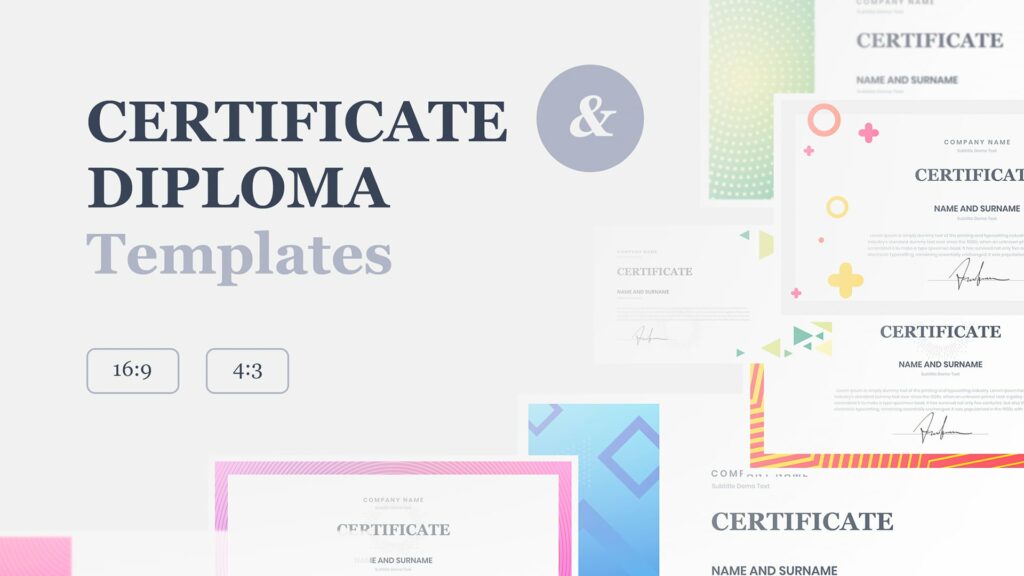 google slide diploma certificate template