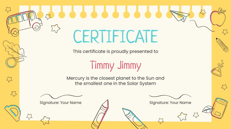 free award certificate templates for Google 