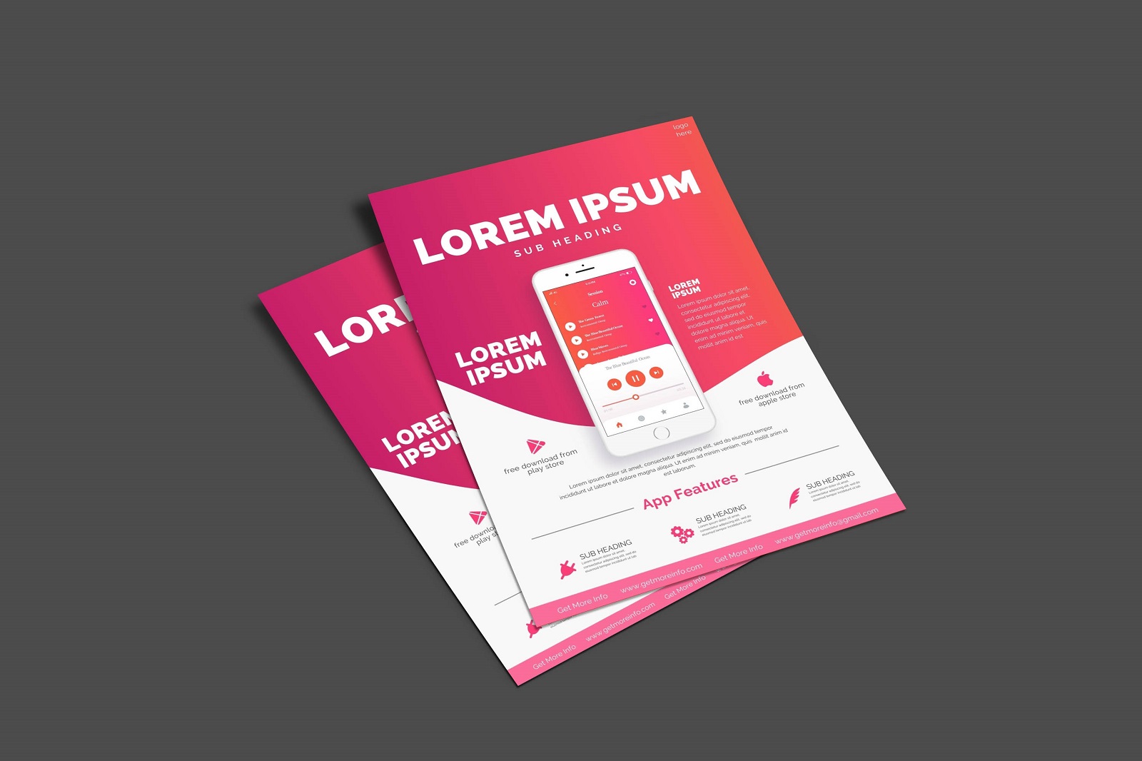 Free Mobile App Canva Flyer Template