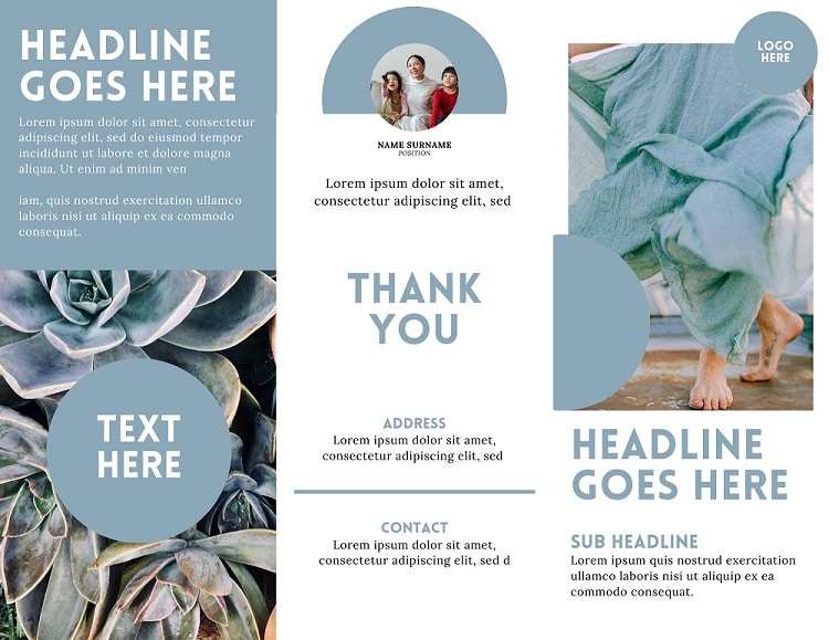 Free Canva Trifold Corporate Business Brochure Templates