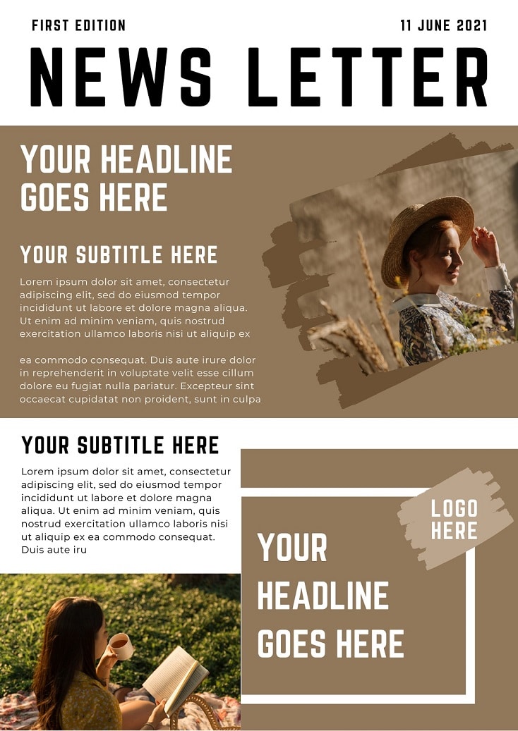 free email newsletter canva templates