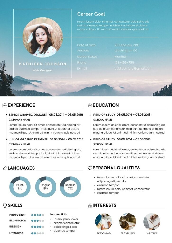 resume free templates canva