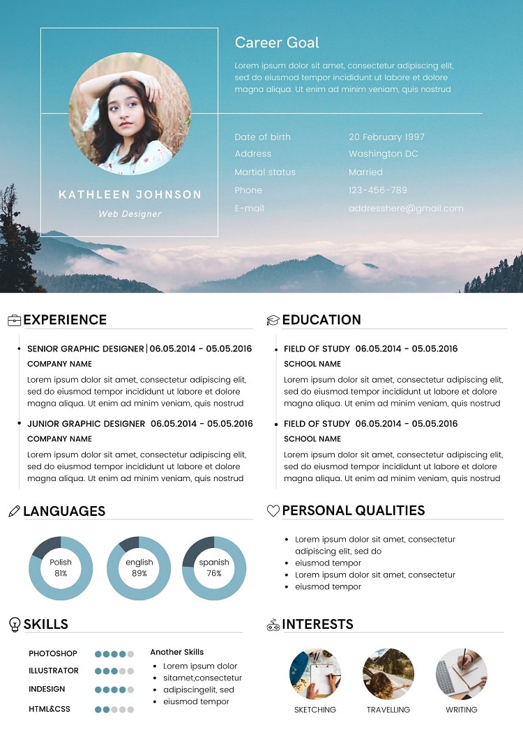 how to make resume for freshers in canva