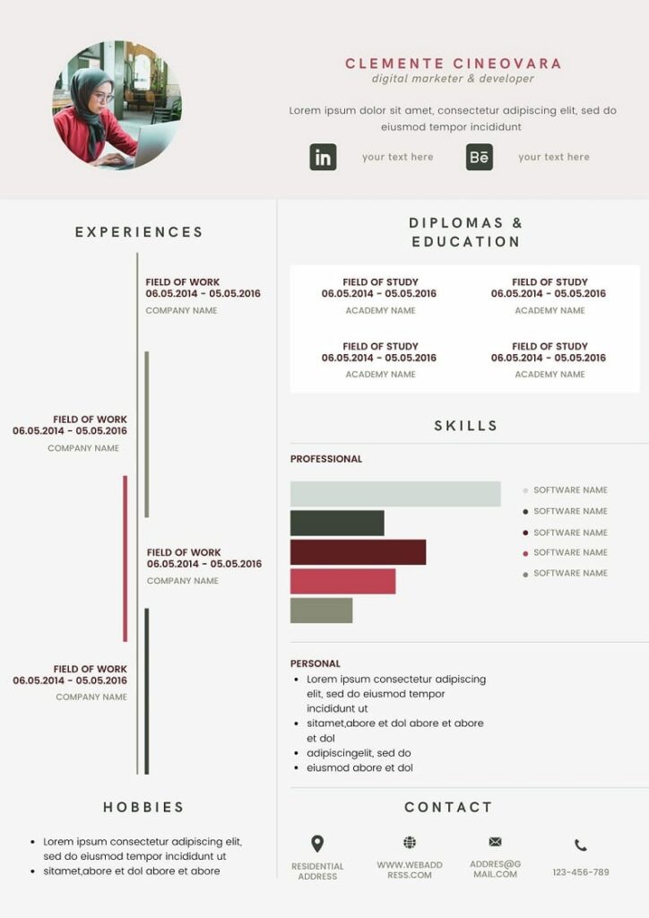 Free Professional Resume Canva Templates