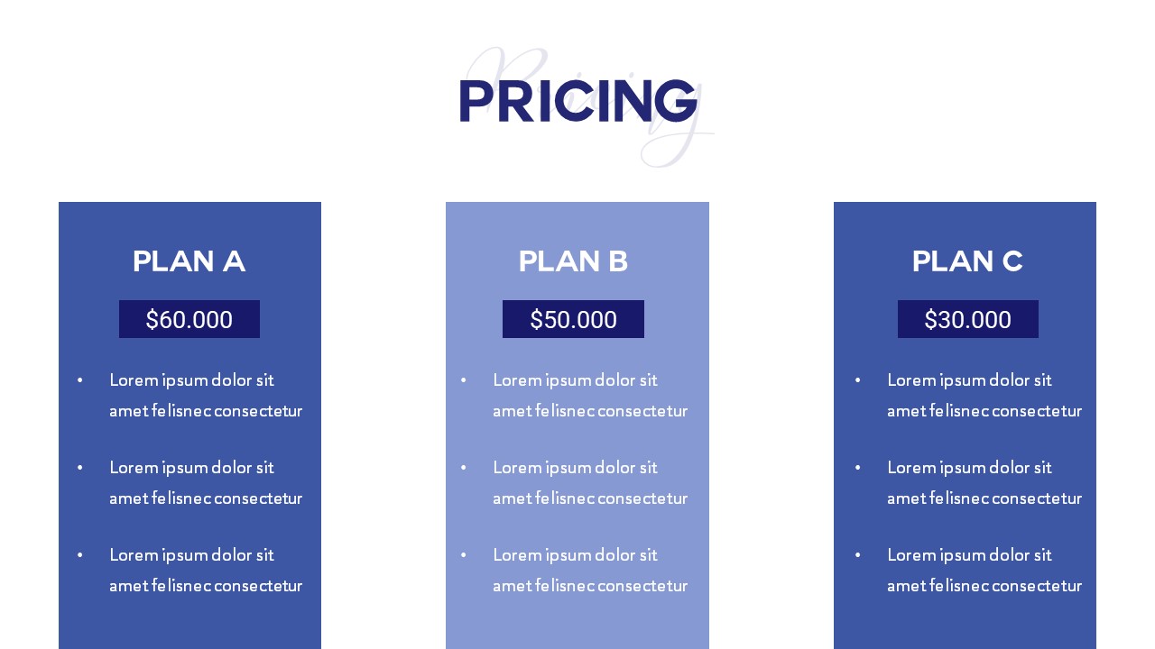 Free Animated Pricing Table Google Slide Template