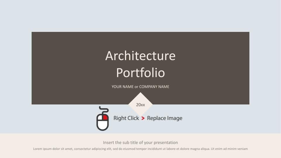 Plantillas gratuitas de portafolio de arquitectura minimalista de Google Slides