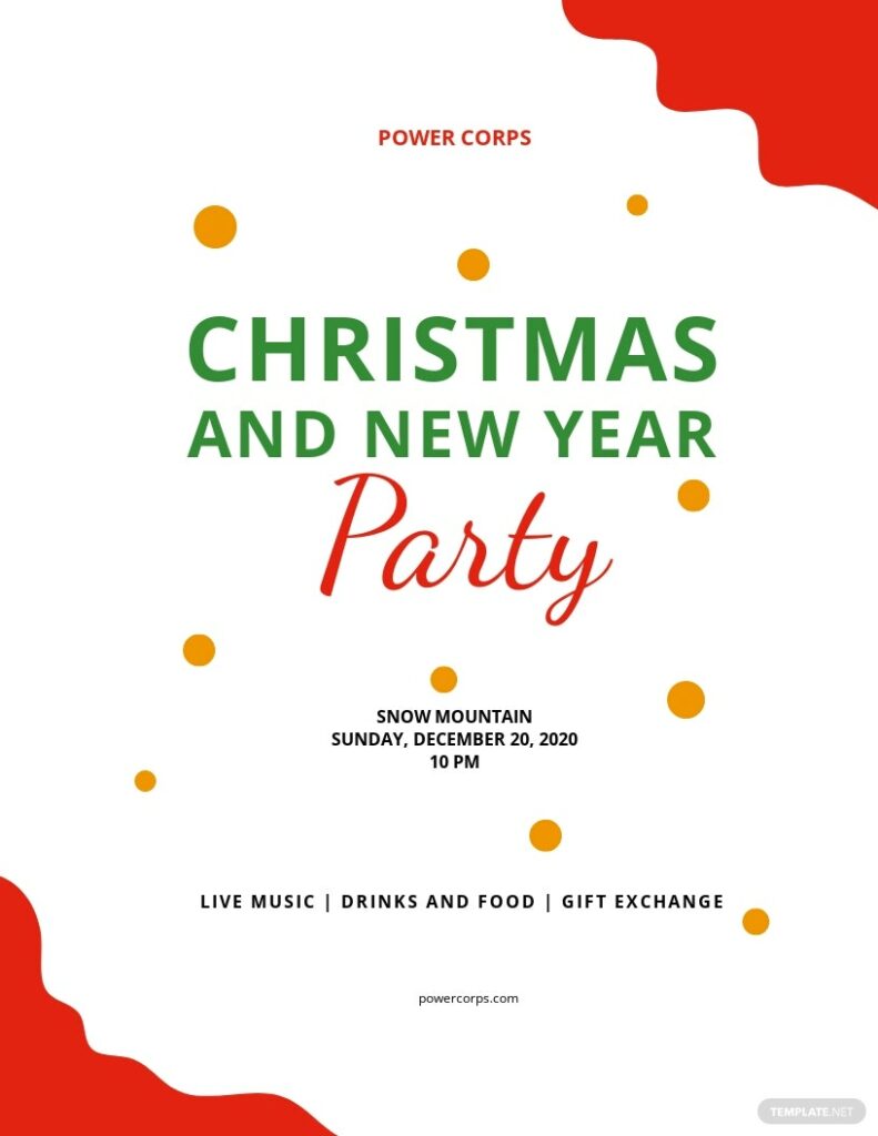 Free Christmas New Year Party Flyer Template