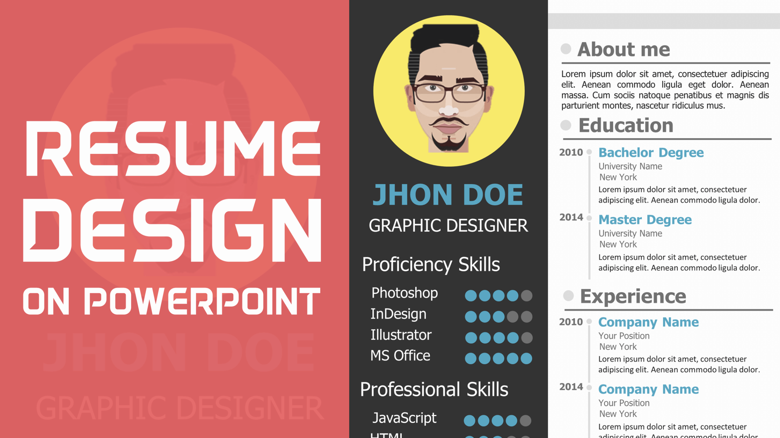 Currículum de diseño creativo en PowerPoint