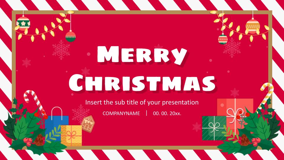 Free Christmas Card Presentation Design PowerPoint Template Google Slides