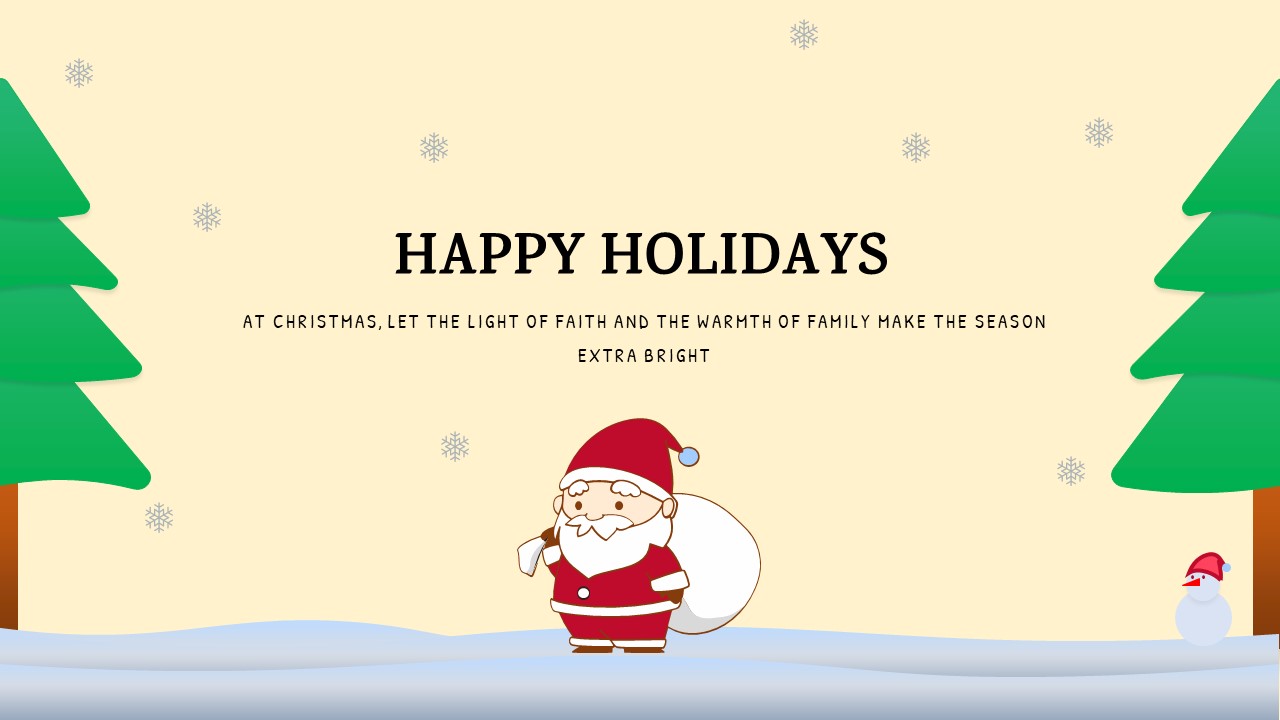 Free Christmas Greetings PowerPoint Template