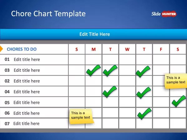 Free Editable Whiteboard Chore Chart Template