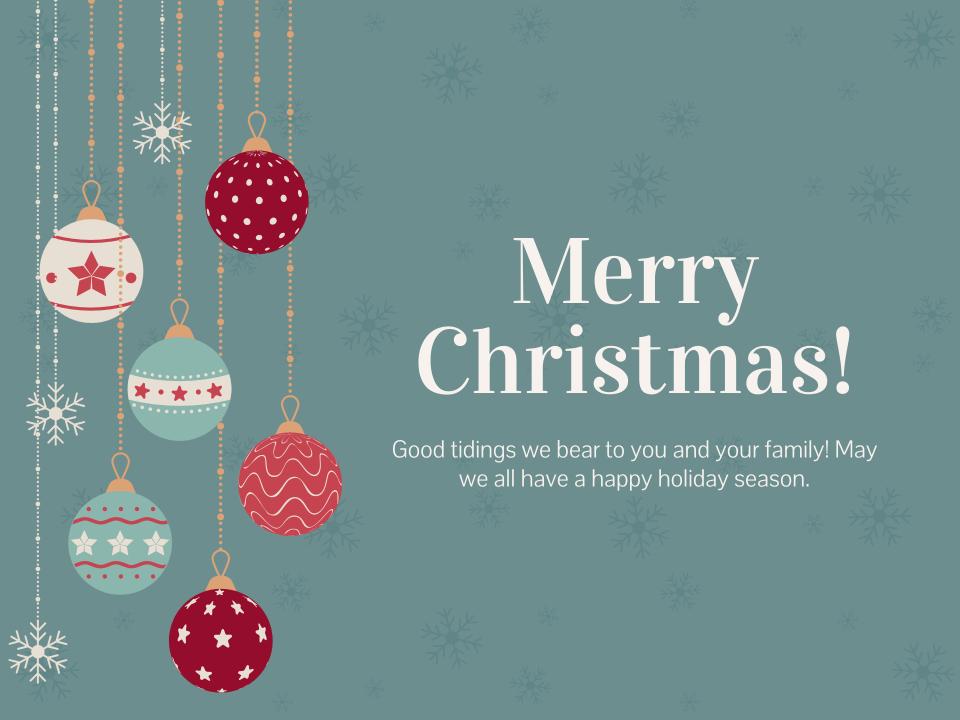 Free Google Slides Christmas Greetings Template