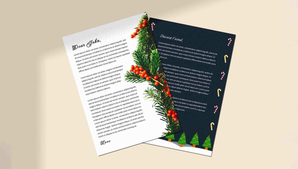 A stunning Christmas letter template
