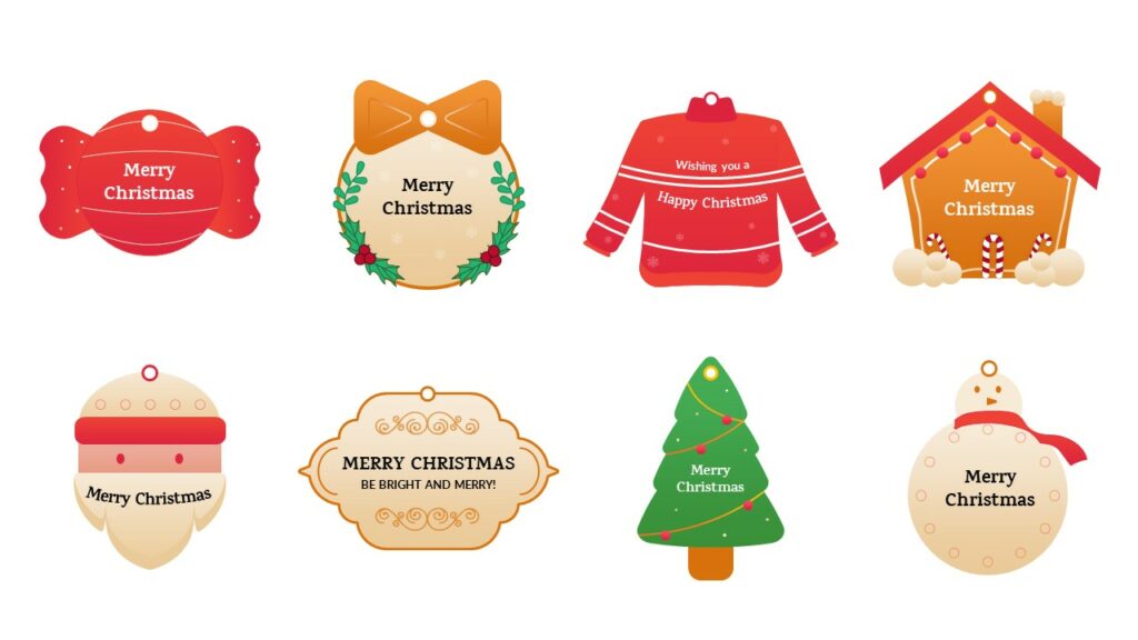 Different style of christmas gift cards