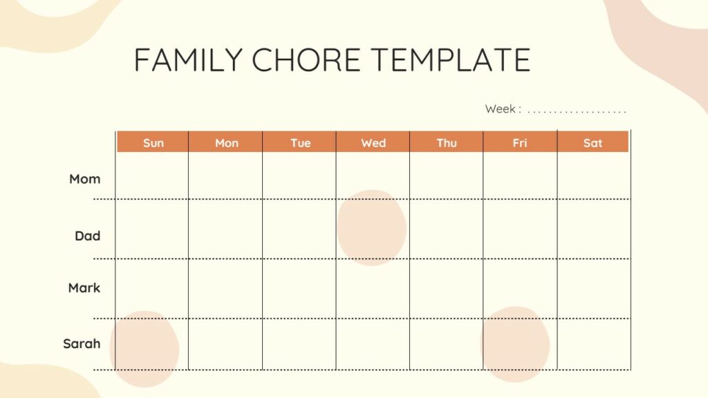 Free Weekly Chore Chart Template