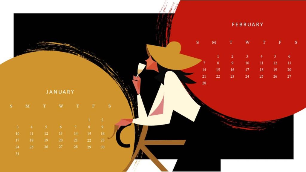 Free January February 2021 Calendar