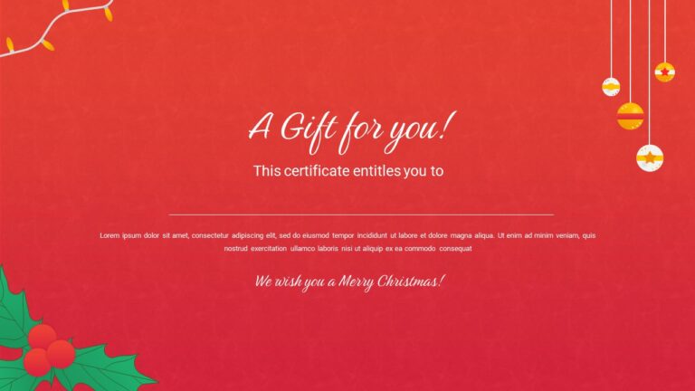 Red colored theme gift certificate template
