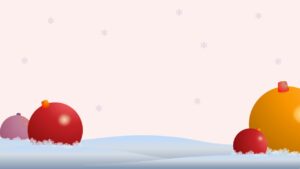 A playful Christmas background with colorful balls at the corner