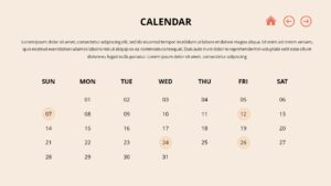The image shows an image of calendar with holidays