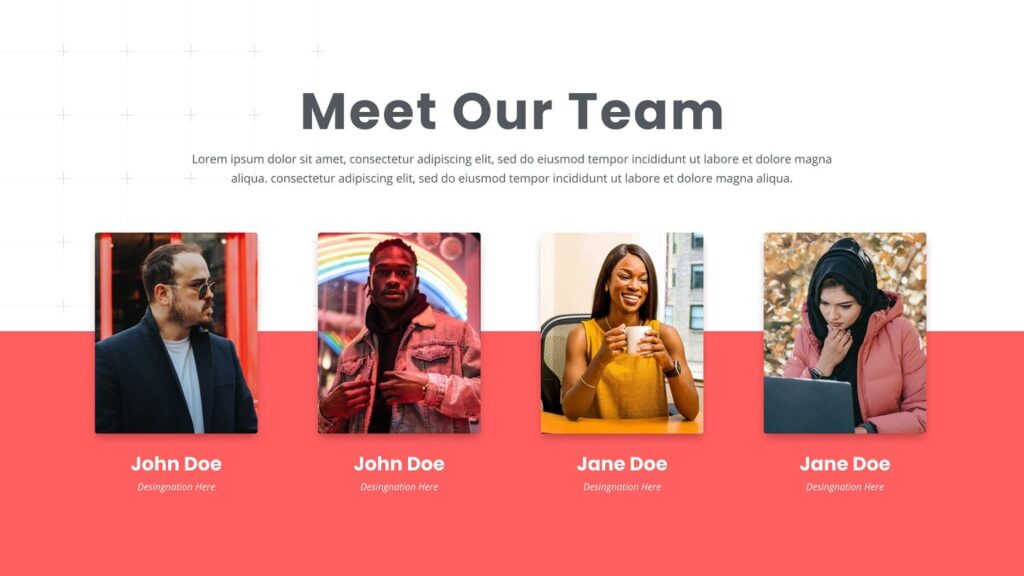 An organization chart with four image holders