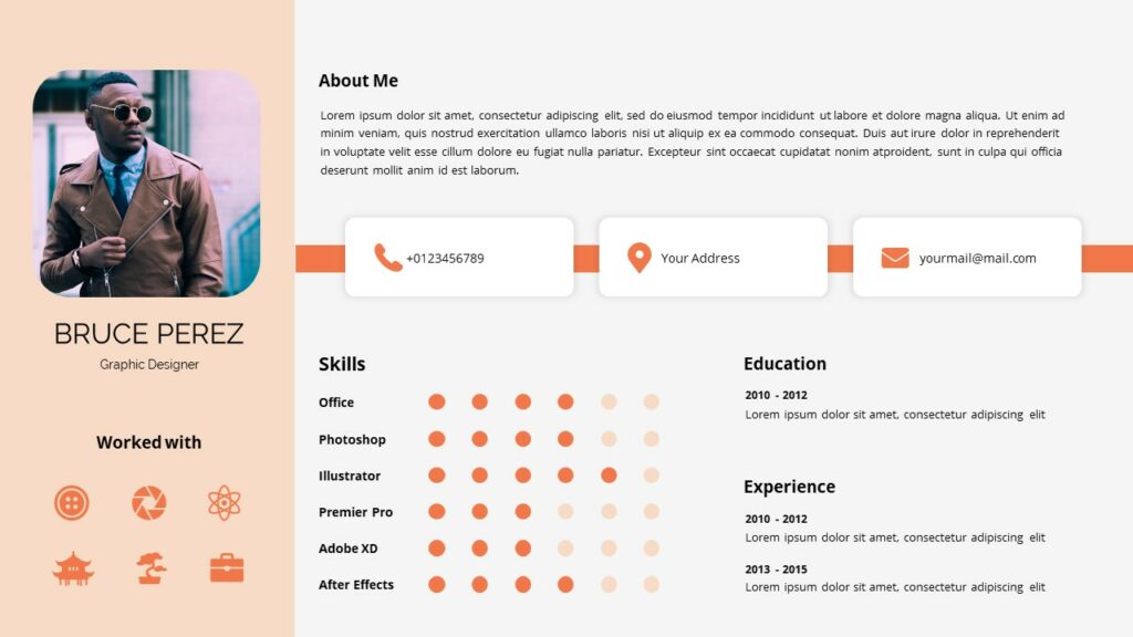 A simplistic introduction template with light orange and white color theme